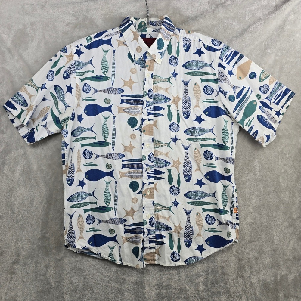 Reyn‎ Spooner Alfred Shaheen Exclusive EBB Tide Mens Button Up Shirt Size Large